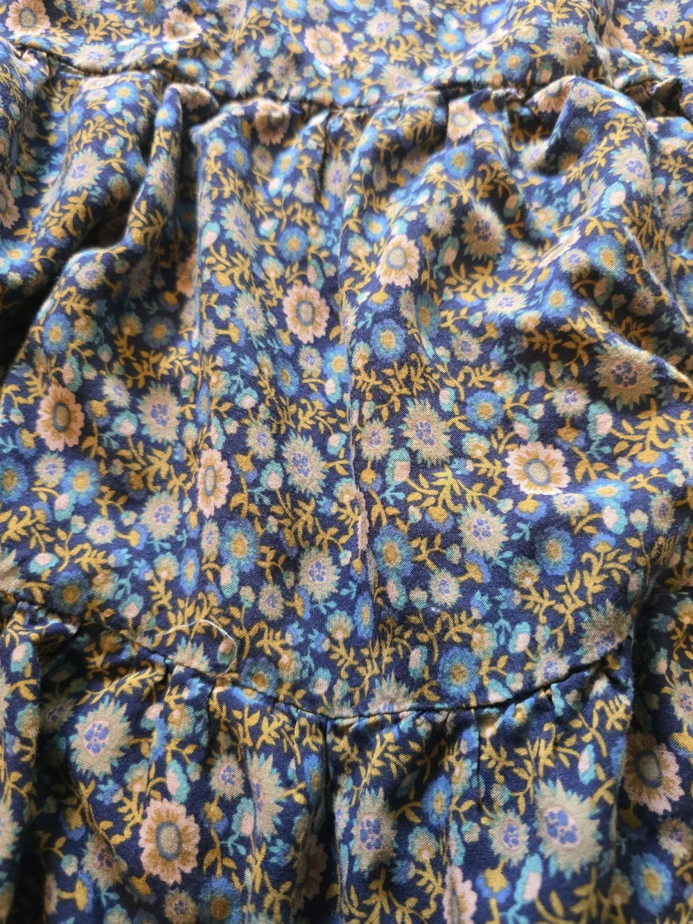 NATURAL LIFE Blue and Pink Floral Tiered Skirt